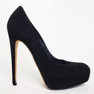 Brain Atwood Womens Black Suede High Heels Pumps Platforms 38/ US 7